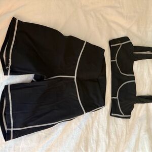 WeWoreWhat Black Set with Contrast Stitching